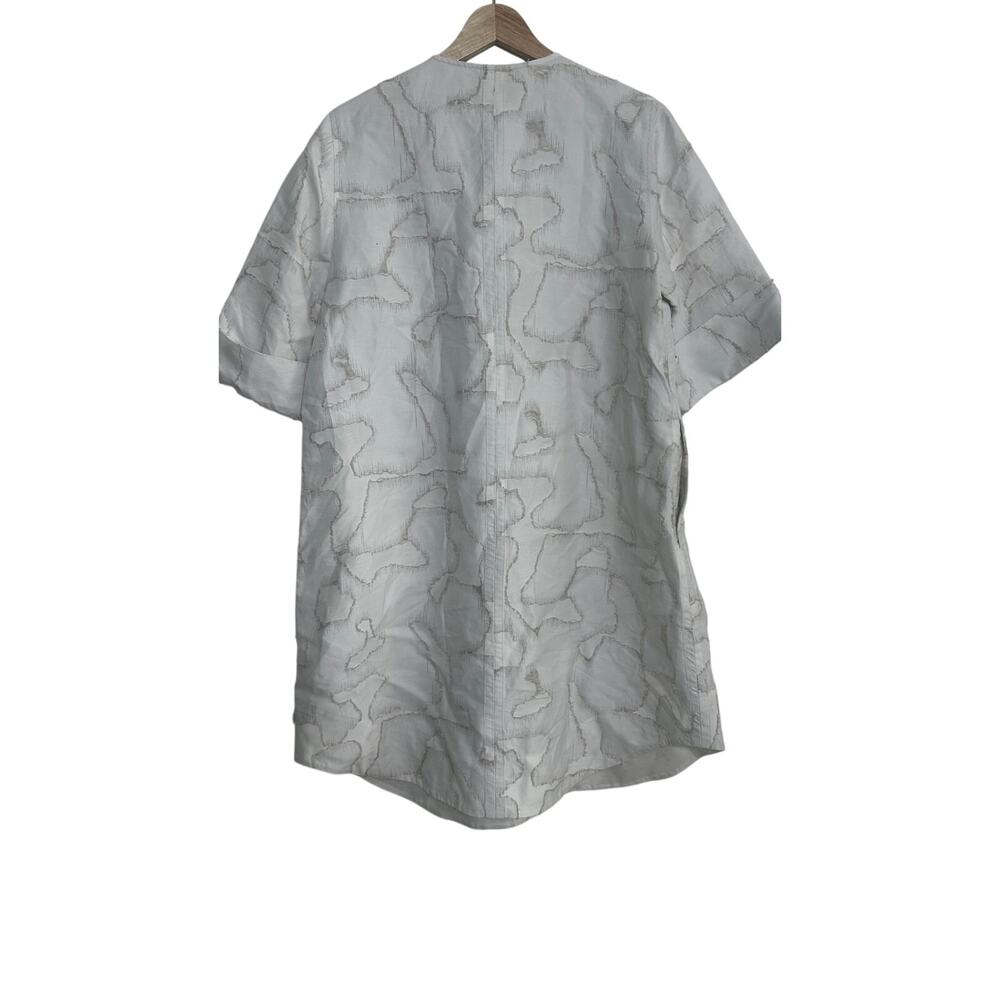 COS Dress 6 White Cotton Blend Oversized VNeck Lagenlook Pockets Minimalist - Picture 5 of 8